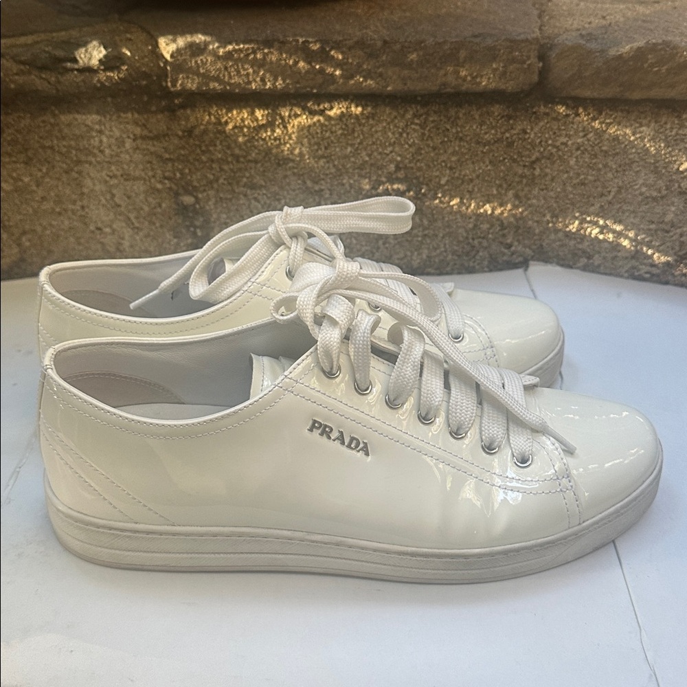 Prada Luxury  Patent Downtown Sneakers